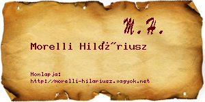 Morelli Hiláriusz névjegykártya